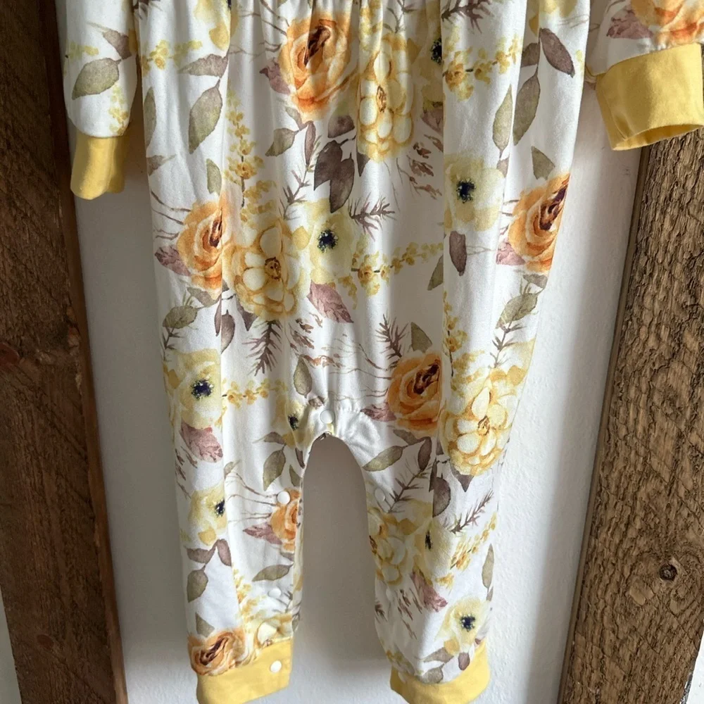 Boutique Harvest Rustic Floral Jumpsuit Romper Pajamas Baby Girl 12-18 Months